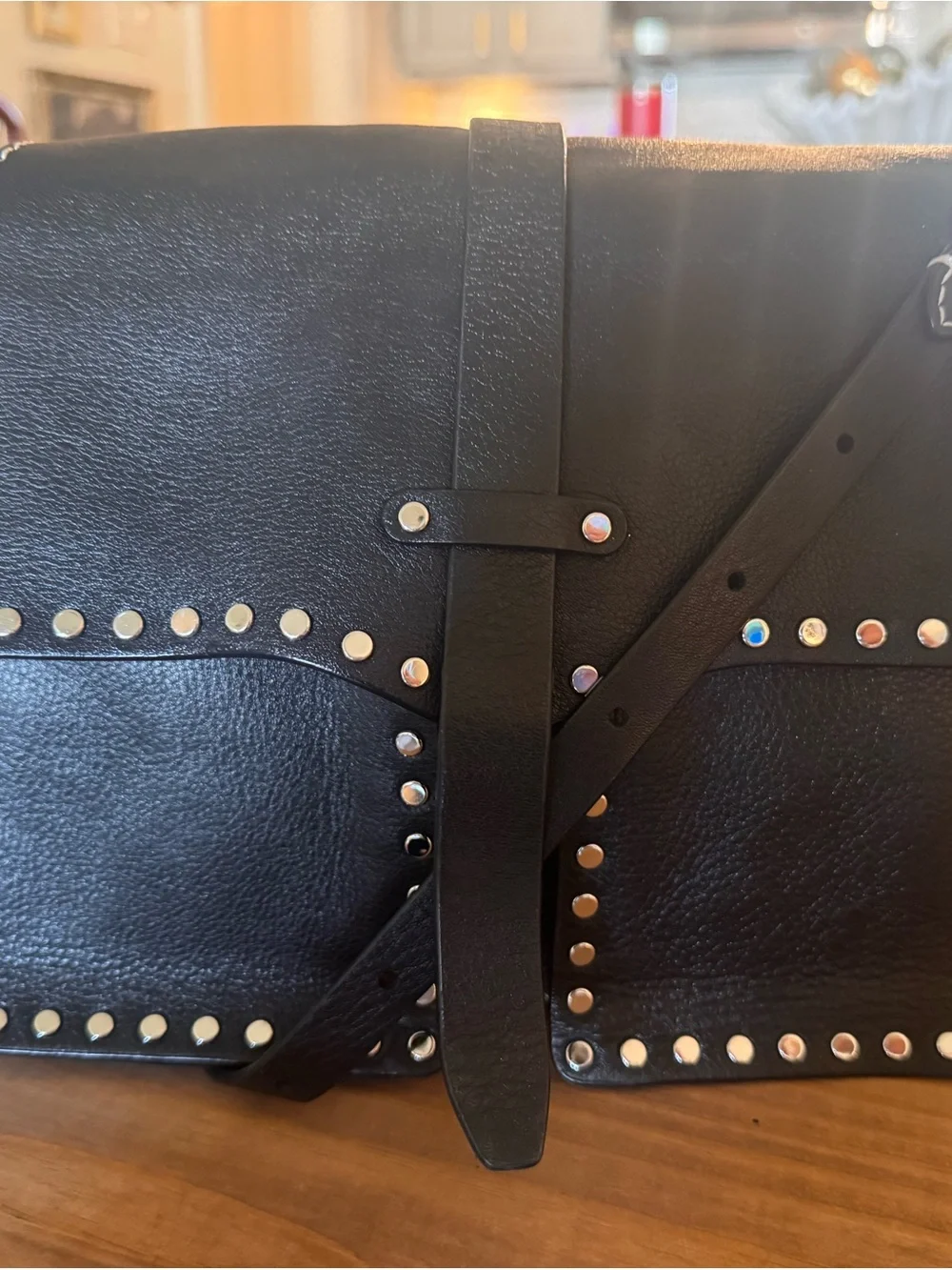 Rebecca Minkoff Black Leather Studded Crossbody Bag